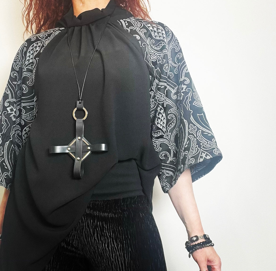 jacquard top one of a kind relaxed fit over sized top flur de lis top ladies apparel stylish clothing handmade in melbourne classy elegant clothing timeless pieces timeless clothing classic style unique clothing unique style ageless style luxe fabrics statement clothing statement style evening style clothing womens clothing made in australia eloise the label