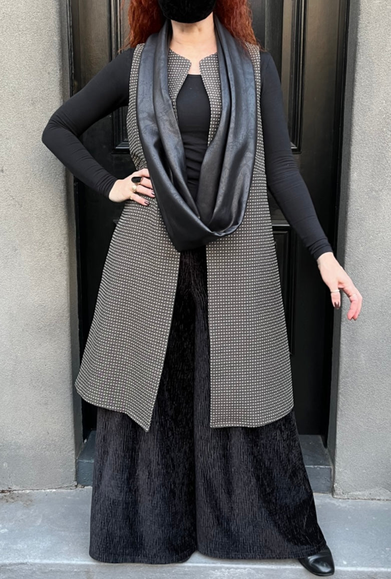womens jacquard vest ladies apparel stylish clothing handmade in melbourne classy elegant clothing timeless pieces timeless clothing classic style unique clothing unique style ageless style luxe fabrics statement clothing statement style evening style clothing vest womens clothing made in australia eloise the label