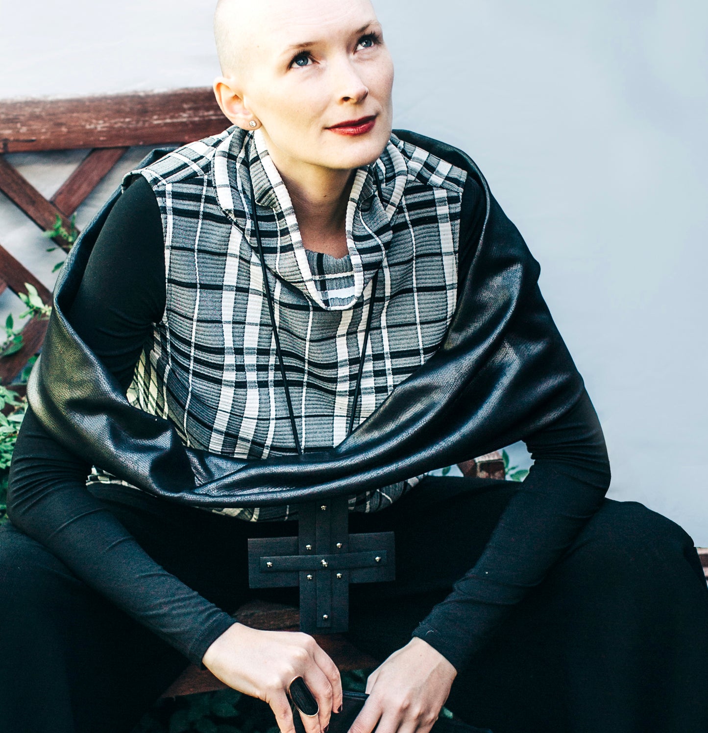 plaid top ladies apparel black and white check stylish clothing handmade in melbourne classy elegant clothing timeless pieces timeless clothing classic style unique clothing unique style ageless style luxe fabrics statement clothing statement style clothing womens clothing made in australia eloise the label